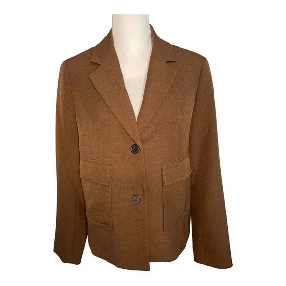 Anne Klein Women’s‎ Size 14 Camel Brown 2-Button Pocket Blazer - Picture 1 of 4
